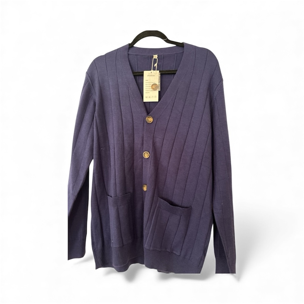 Women Navy Blue Cardigan Sweater